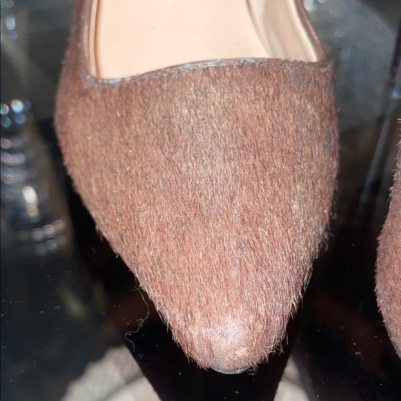 Donald J. Pliner Brown/Gold Calf Hair Heels - Picture 3 of 6